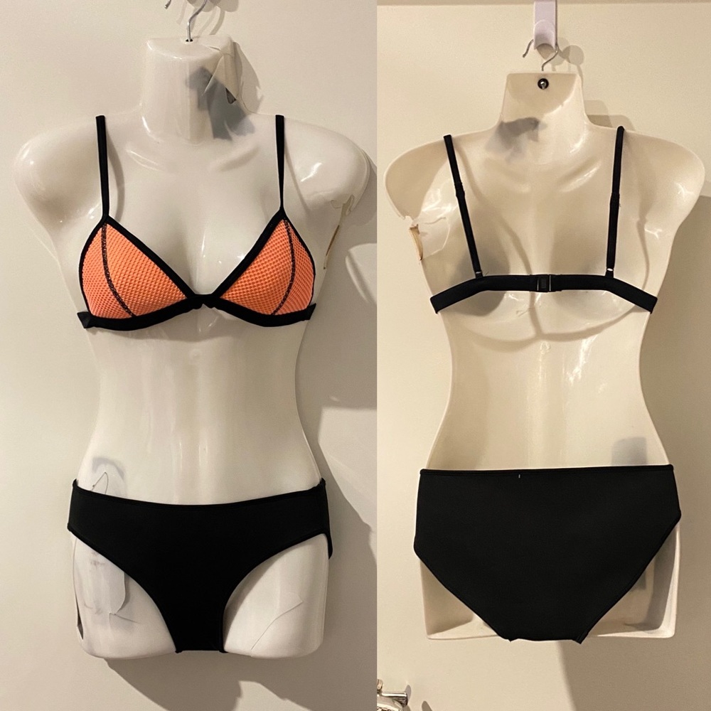 Triangl ➰ ladies black orange neoprene thick material bikini set XS-S - Picture 2 of 4
